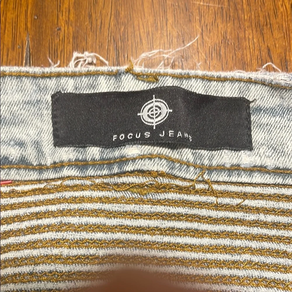 Focus Men’s Splattered, Distressed Jeans. Color Gray, Size 36W 32L. Retail $100.